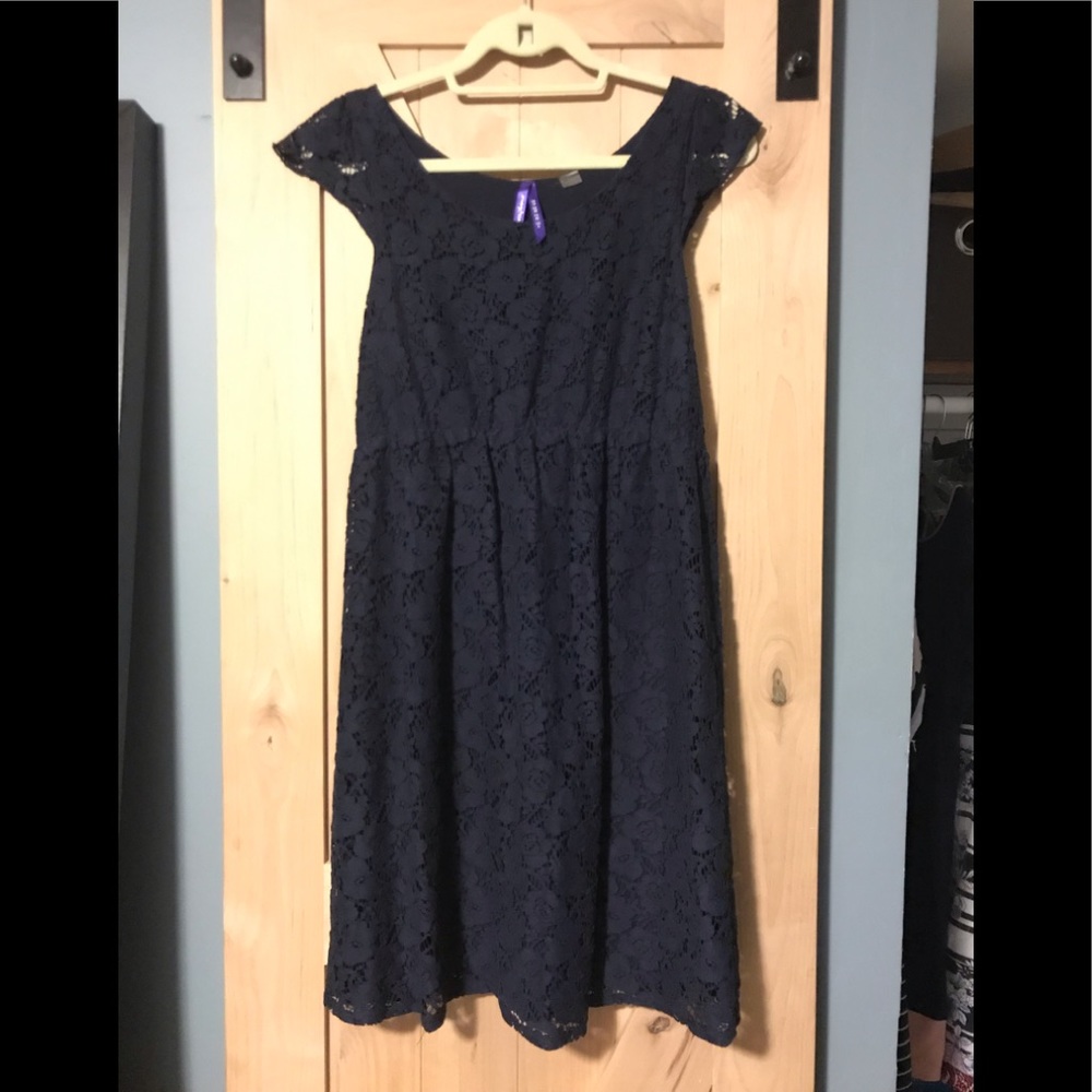 Seraphine maternity navy lace dress